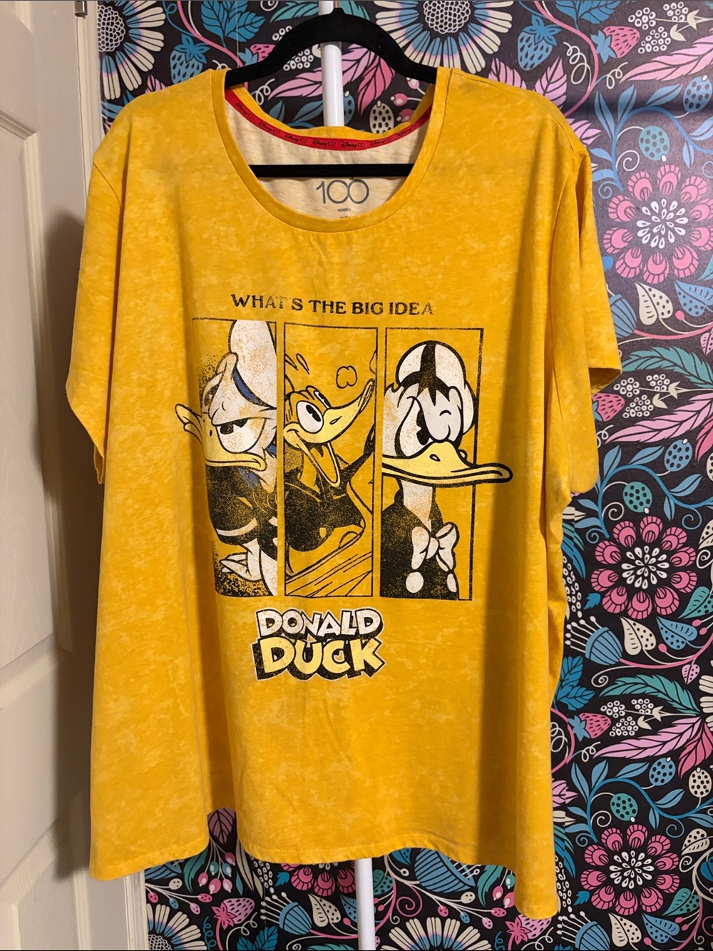 Disney Yellow Donald Duck Panel Graphic Tee